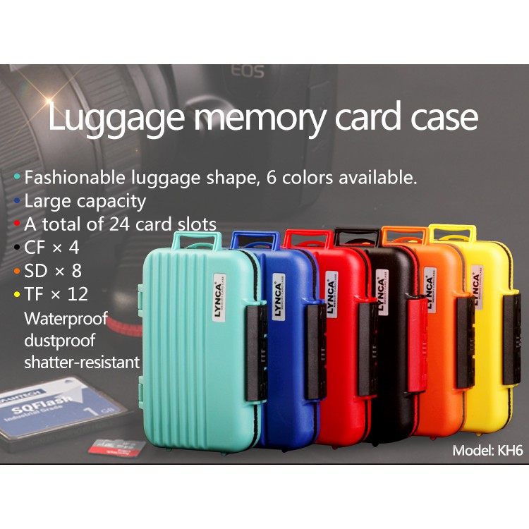 Hộp thẻ nhớ chống nước chống bể Lynca KH6 4CF / 8SD / 12 microSD - Hàng chính hãng
