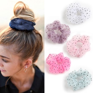 [HOT 1K]-Dây buộc tóc, cột tóc vải scrunchies chấm bi siêu đẹp