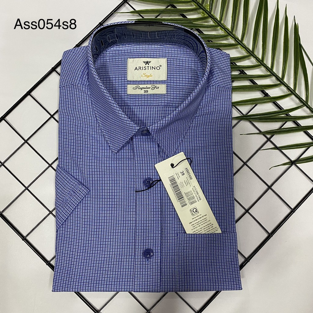 Áo sơ mi ARISTINO ngắn tay sợi sồi dáng reguler ass054s8