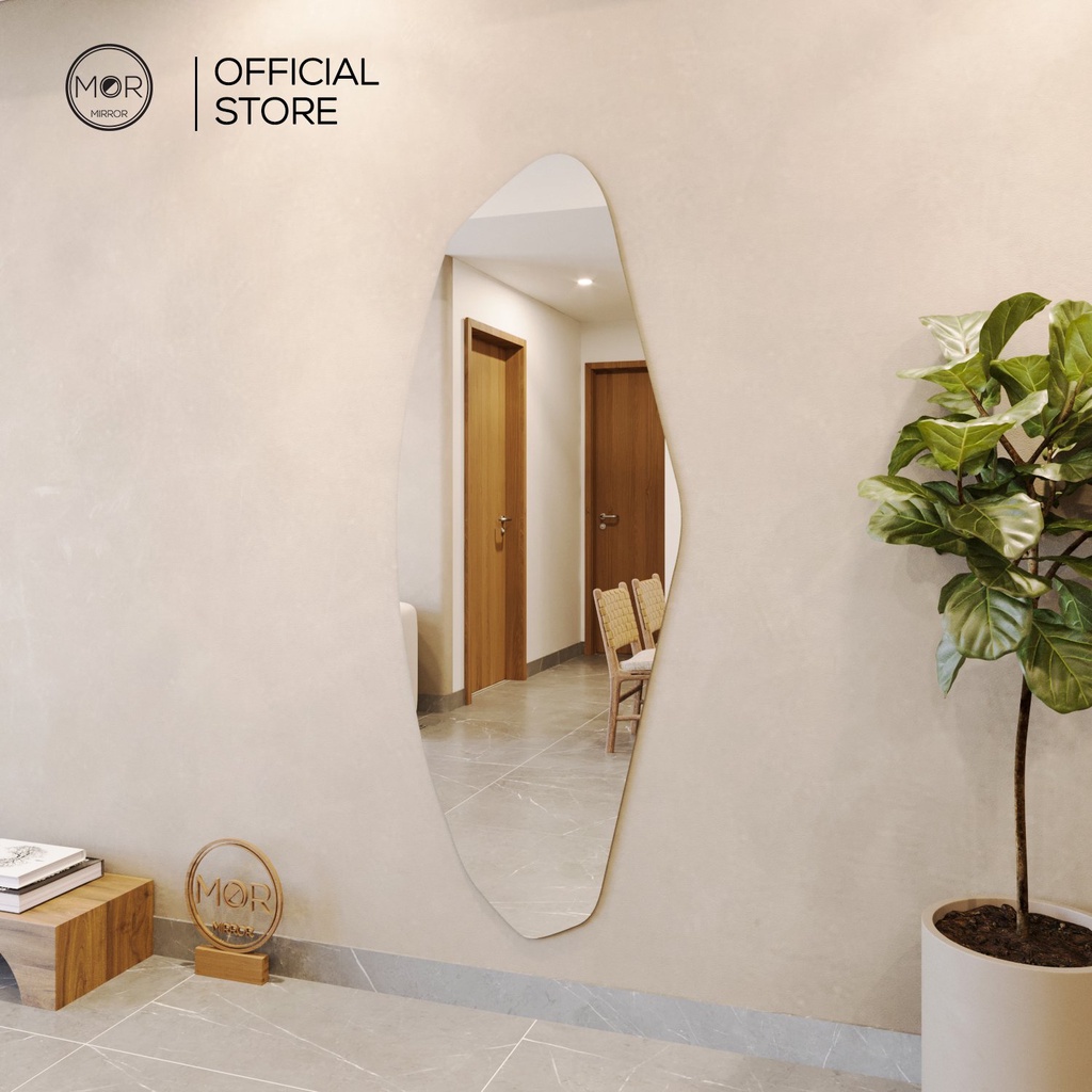 Gương Toàn Thân Hình Viên Đá Cảm Ứng Led Cao Cấp MOR MIRROR Nhiều Kích Thước Đầy Đủ Phụ Kiện