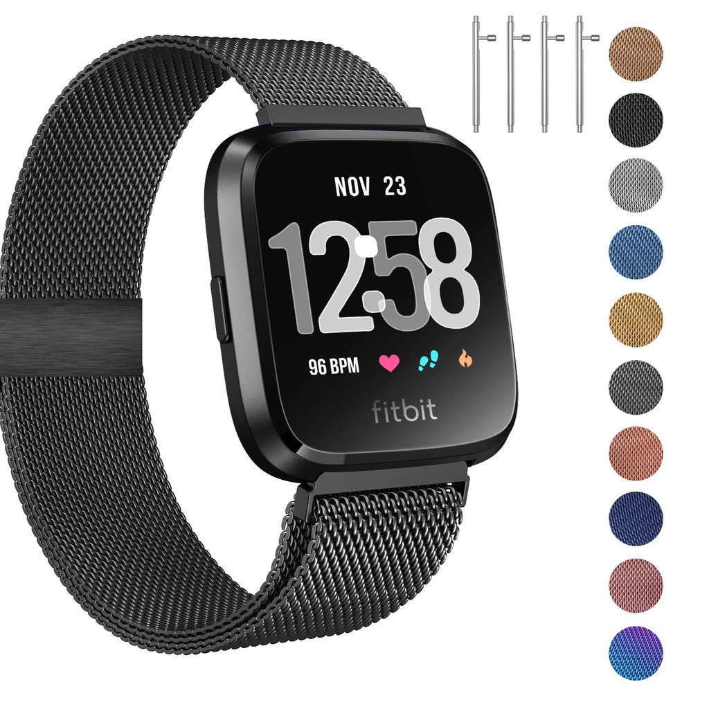 Dây thép kiểu nam châm dán hít Milanese Loop dành cho đồng hồ thông minh Fitbit Versa / Versa Lite / Versa 2 nhiều màu