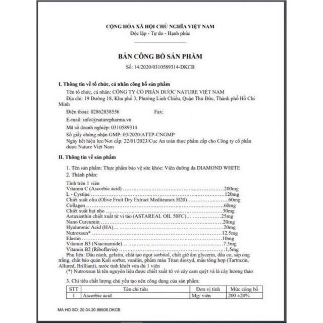 [Mã 77FMCGSALE giảm 8% đơn 500K] [HÀNG NGUYÊN TEM ]Viên Beauty Diamond White | BigBuy360 - bigbuy360.vn