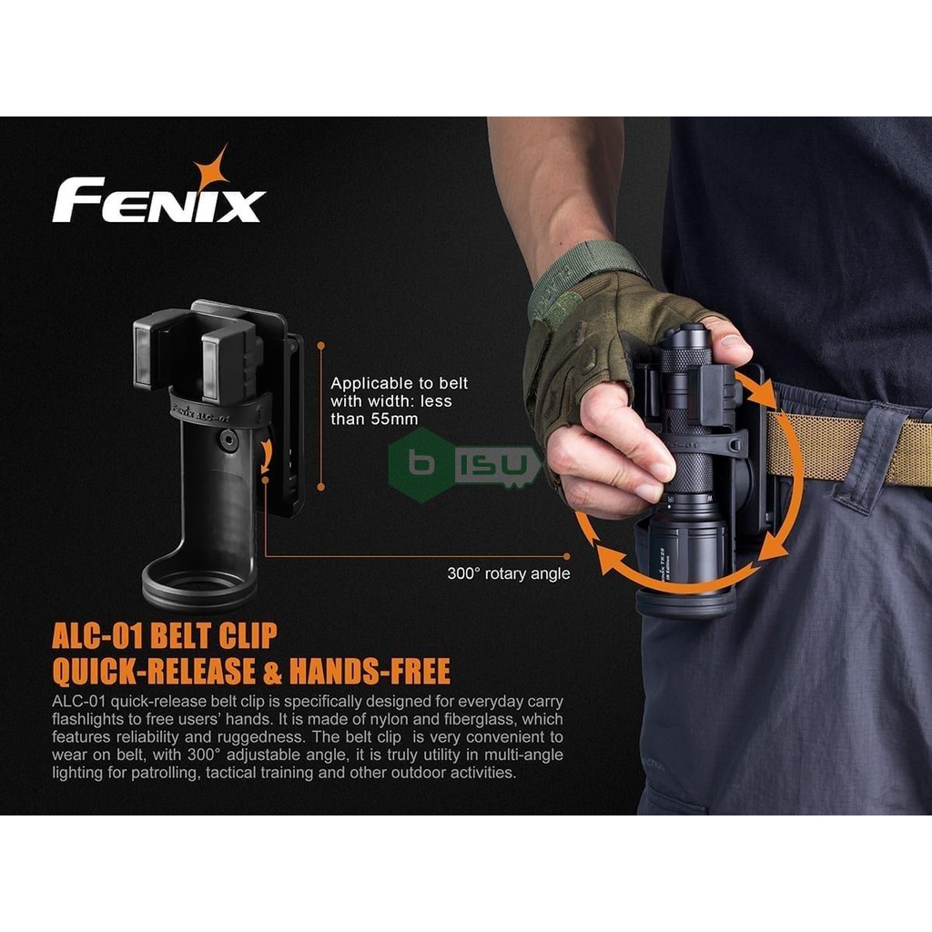 ĐẠI LÝ ĐỘC QUYỀN FENIX - Phụ kiện Fenix - ALC-01 - Quick release Belt Clip để đựng đèn pin