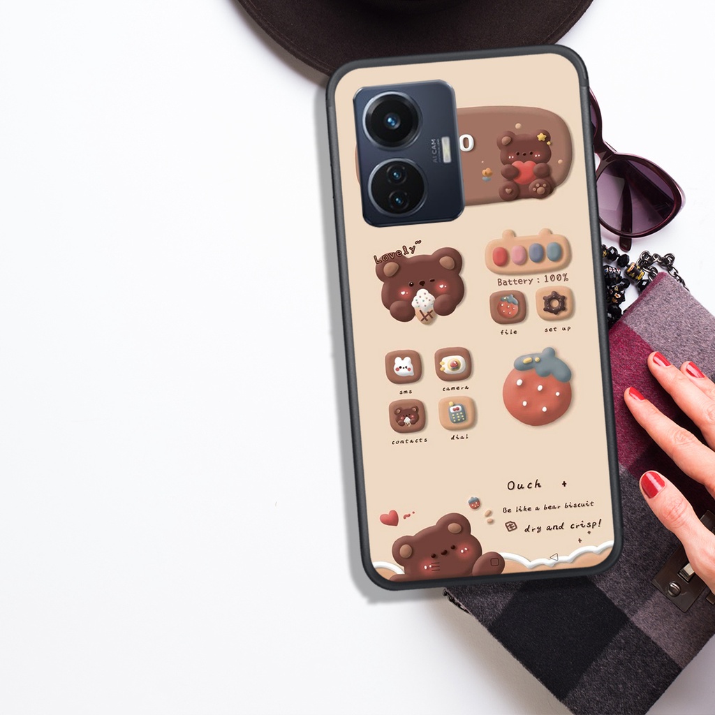 ỐP LƯNG VIVO Y55 5G - Y55 4G (2022) , IN HÌNH GẤU NÂU CHOCOLATE ĐÁNG YÊU.