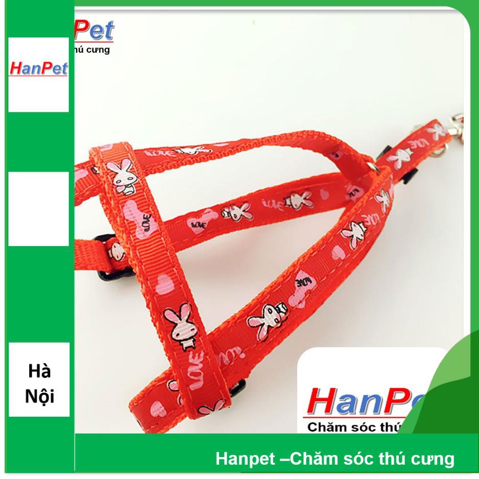 Dây dắt chó + dây yếm đai yên ngựa cho chó 8-14kg (hanpet 347)