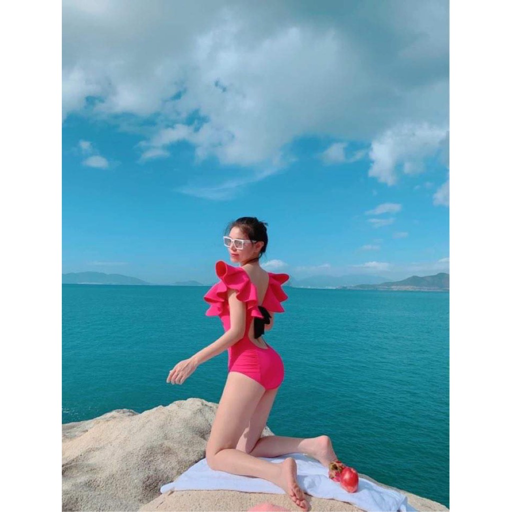 Bikini, Đồ Bơi Đi Biển Nữ Liền Thân Cánh Tiên Khoét Bụng Siêu Phẩm ODERI LT-067