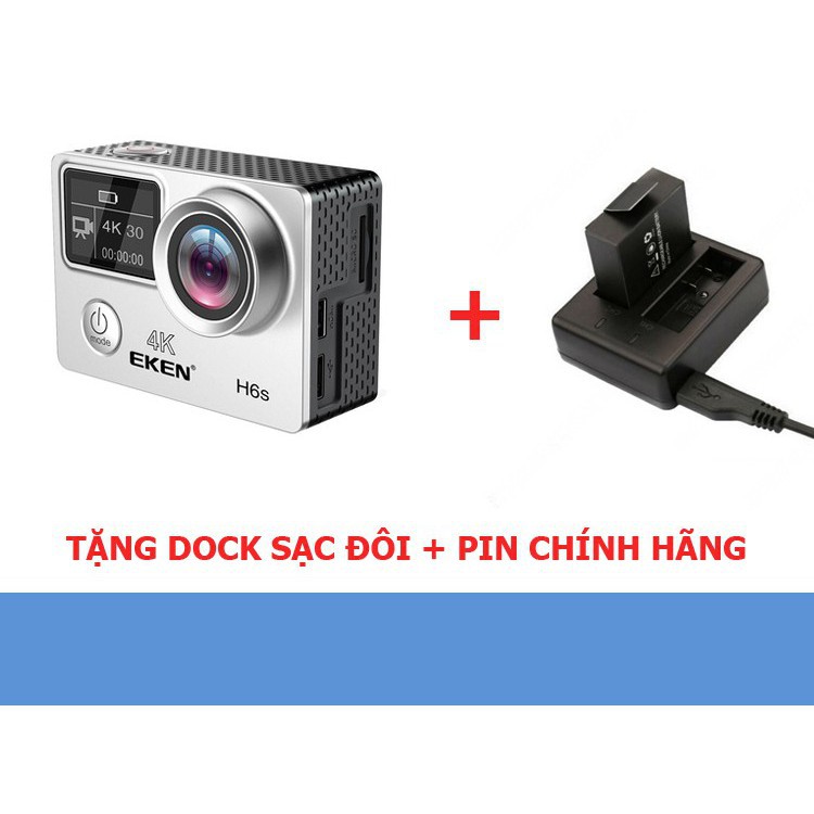 { HOT } Camera Hành Động Thể Thao 4K Eken H6S - Tặng Kèm Dock Sạc + Pin