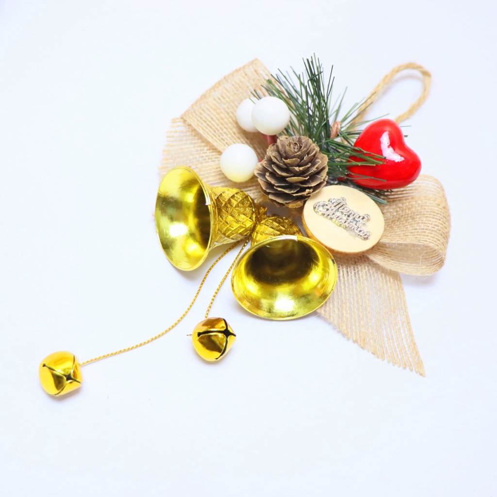 Chuông Nơ Lục Lạc Handmade Treo Trang Trí Giáng Sinh Nhiều Màu Sắc