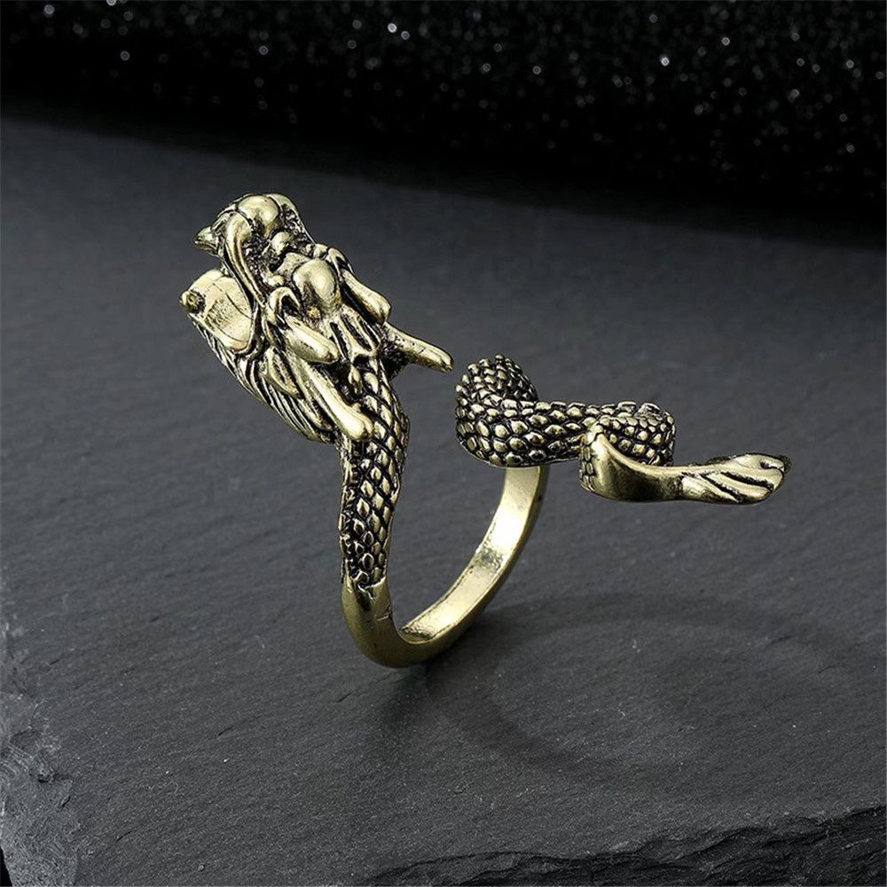 Nhẫn Đeo Tay Hình Mặt Nạ Quỷ/Ếch/Rồng Cá Tính Thời Trang Nam nhẫn đôi hình ếch