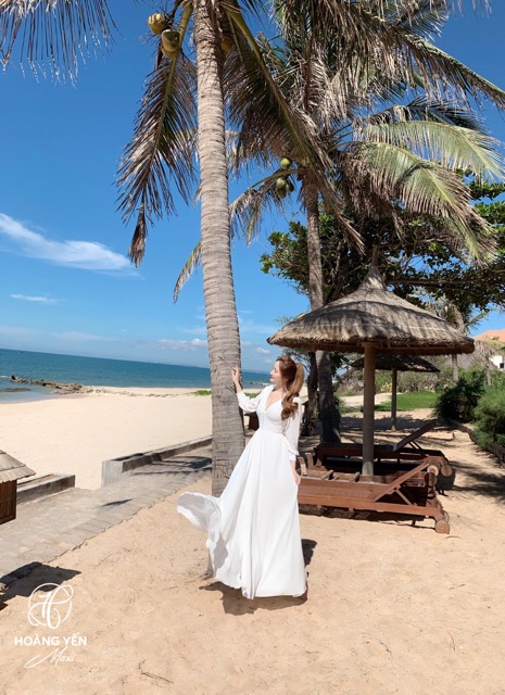 [SẴN🌿] Maxi voan trắng đi biển tay dài cột nơ tà váy bồng xoè siêu xinh chụp ảnh siêu đẹp | BigBuy360 - bigbuy360.vn