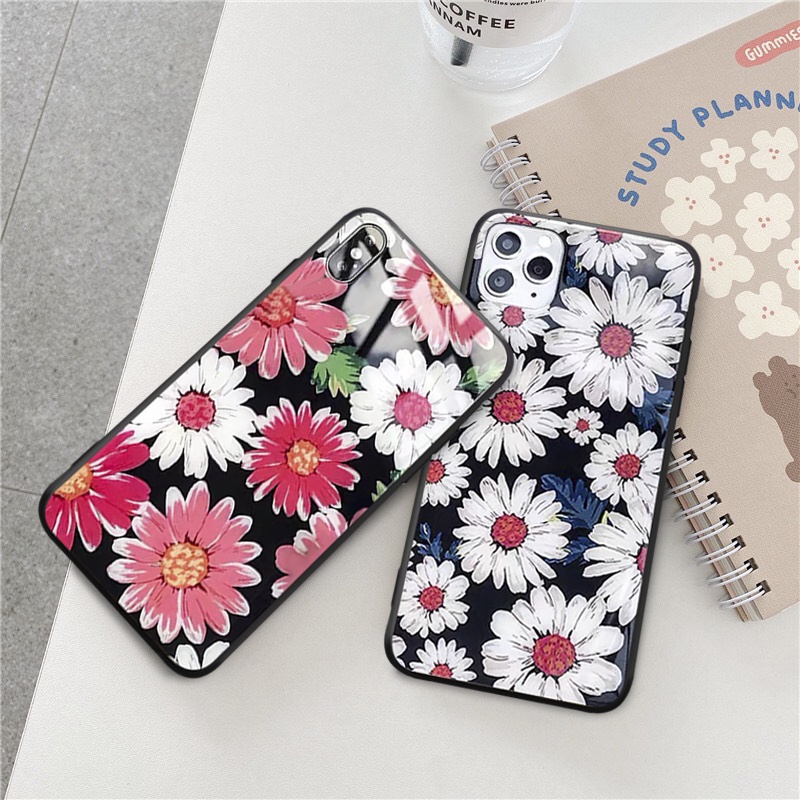Ốp lưng iphone kính cao cấp hoa đã sắc case 14plus 14 pro max 13 12 promax 11 mini 6 6s 7 8 plus x xr xs Se