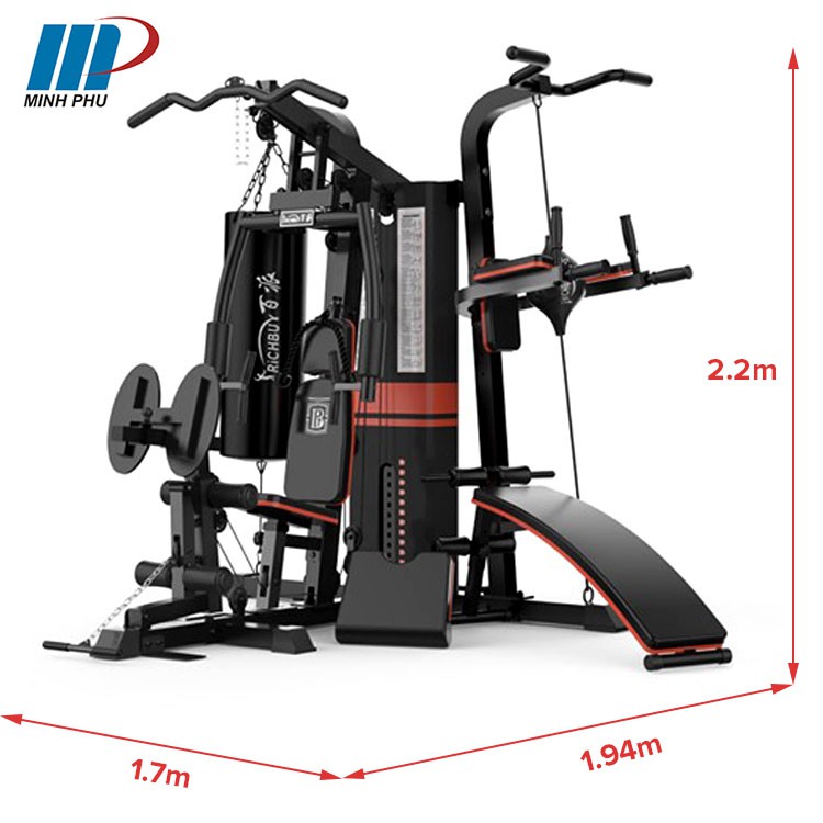 Giàn tạ đa năng JL-806  Máy tập GYM trên 30 bài tập + 3 người có thể tập cùng lúc | TẶNG KÈM GĂNG ĐẤM BOX