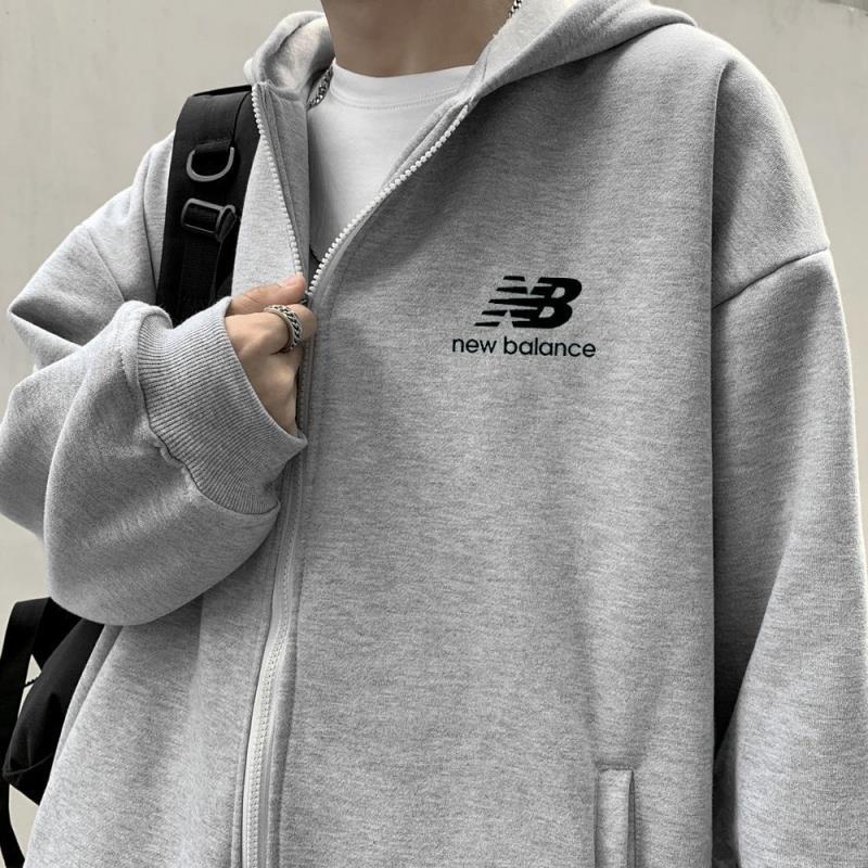 Áo khoác New Balance có mũ trùm dáng rộng màu trơn dễ phối đồ thời trang cho nam nữ