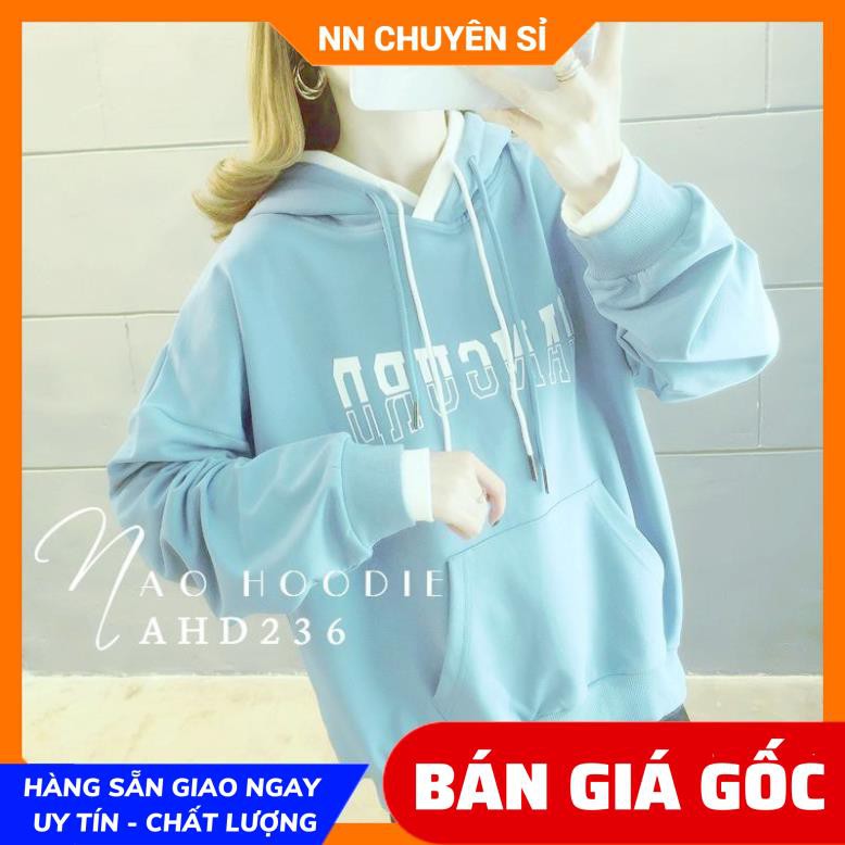 ÁO HOODIE PHỐI MÀU IN CHỮ TO XINH XẮN AHD236&quot; ⚡100% ẢNH THẬT⚡ ÁO HOODIE NAM NỮ