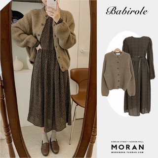 (ORDER) Váy voan hoa nhí dài tay MORAN xòe babydoll vintage Hàn Quốc