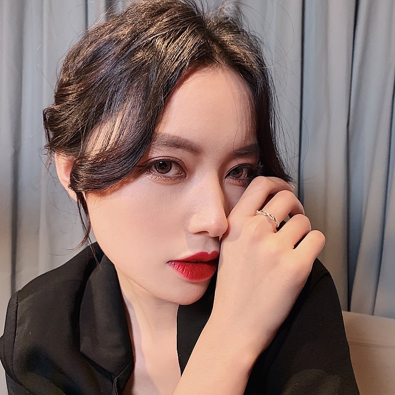 Nhẫn Hình Khối Lập Phương Mạ Vàng Điều Chỉnh Được Thời Trang Không Gây Dị Ứng Cho Nữ