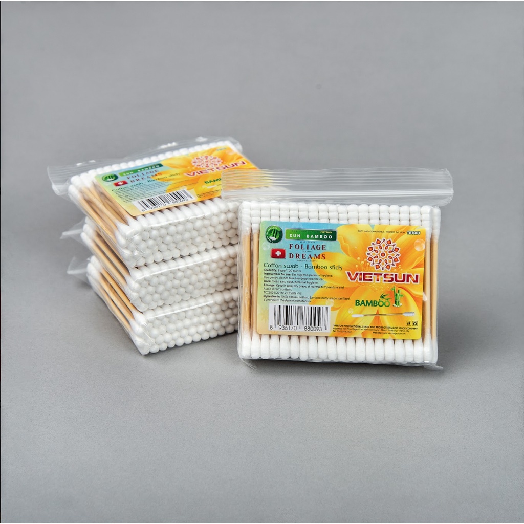Tăm bông người lớn VietSun - bịch 100 que