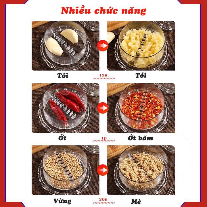 Dụng cụ xay nghiền tỏi, ớt cầm tay mini Việt Nhật