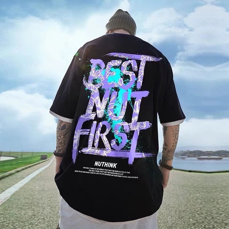 Áo Thun Tay Ngắn Dáng Rộng In Chữ M-8XL Thời Trang Mùa Hè Mới Cho Nam