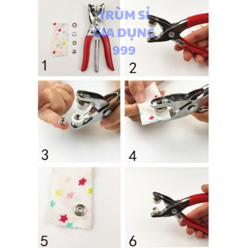 Bộ Kìm Bâm Cúc Quần Áo, Kìm Bấm Khuy Kèm  Cúc Tiện Lợi - Dụng Cụ Bấm Khuy Đa Năng kìm bấm cúc khuy