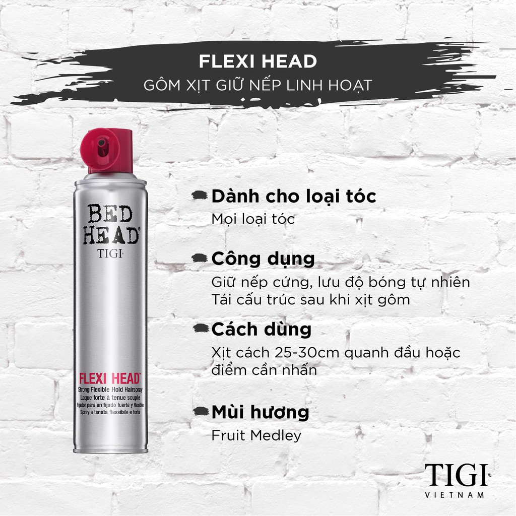 Gôm xịt giữ nếp tóc linh hoạt Tigi Bed Head Strong Flexible Hold Hairspray 385ml