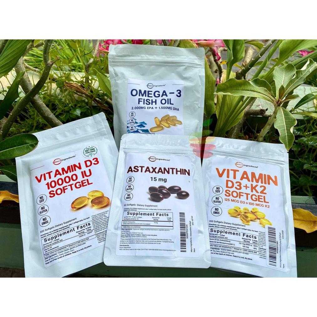 MICROINGREDIENTS OMEGA 3 FISH OIL 200 VIÊN  Bổ Sung DHA 900mg và EPA 1200mg Hàm Lượng Cao  - Mỹ