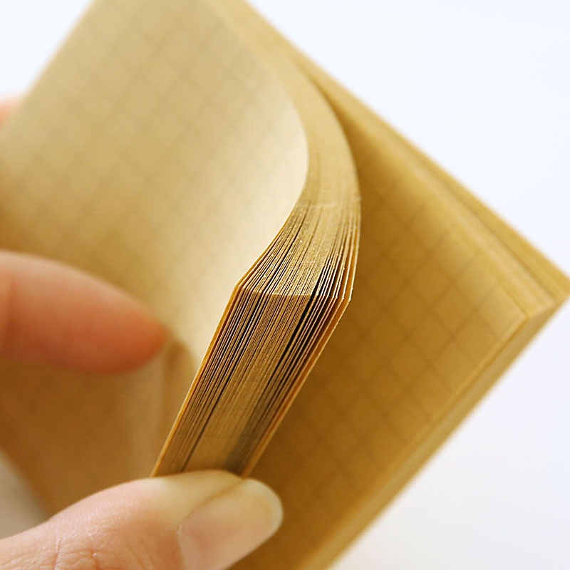 INS Đơn giản Kraft Ghi chú dính Ghi chú trắng trắng Lót lưới Ghi chú dính ghi chú 80 Tờ ghi nhớ Đồ dùng học tập cố định Bài ghi chú dính