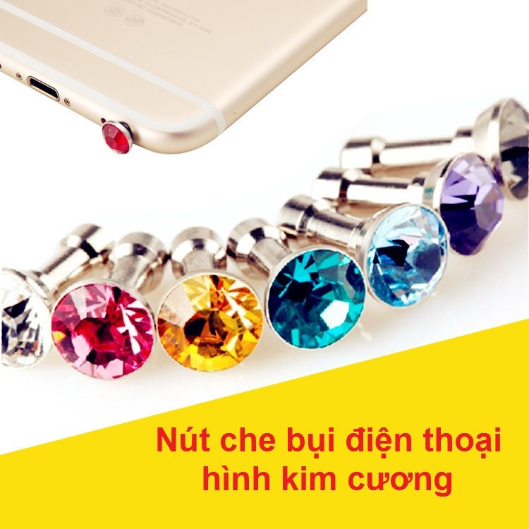 [Rẻ] Nút chống bụi tai nghe điện thoại hình kim cương [LAM]