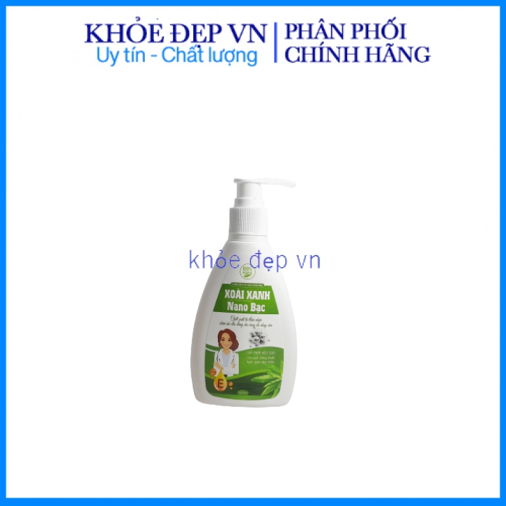 Dung dịch vệ xoài xanh nano bạc, làm sạch, kháng khuẩn, ngăn mùi, hỗ trợ giảm viêm nhiễm phụ khoa – Chai 150ml