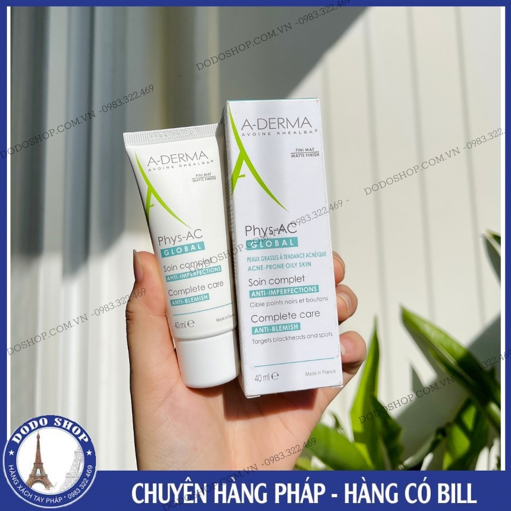 Kem Aderma Phys_Ac_Global 40ml ngăn ngừa Mụn Trứng Cá, Mụn Đầu Đen, ngăn ngừa Thâm Mụn