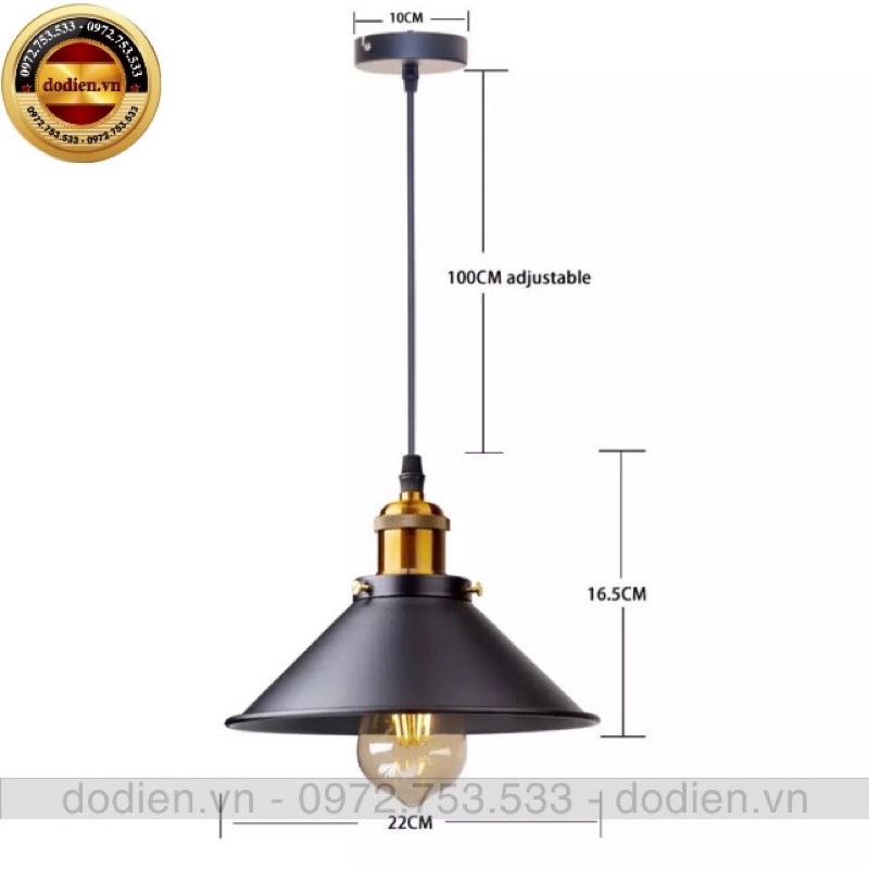 Đèn Chao Thả Nón Vintage T030 trang trí quán cafe,quầy bar