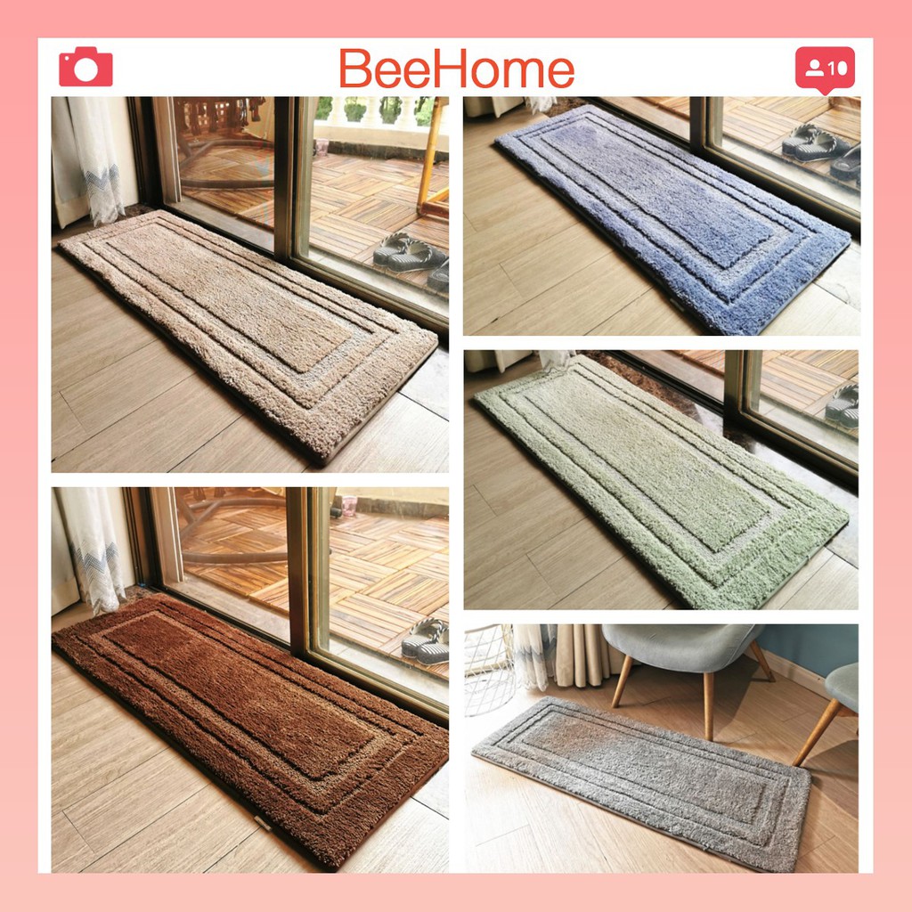 Thảm lau chân, chùi chân trang trí thảm trải sàn bếp cao cấp chống trơn trượt  Beehome 2 size 40x60 và 45x120cm.