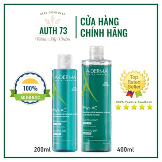 [Size 200ml/400ml] Sữa rửa mặt cho da dầu mụn, nhạy cảm Aderma Phys-Ac Purifying Foaming Gel