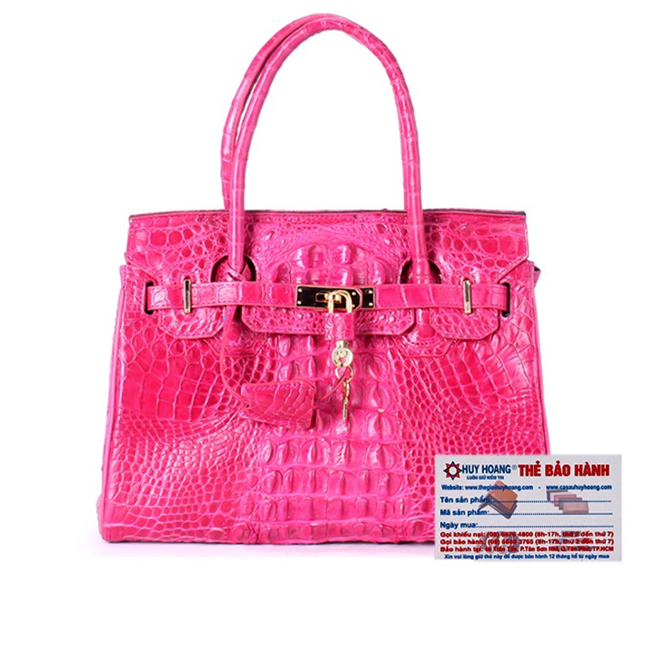 Túi xách nữ da cá sấu Huy Hoàng cao cấp màu hồng-HP6221