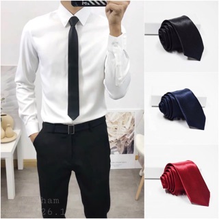 CAM KẾT 100% - CÀ VẠT BẢN NHỎ 5cm NAM NỮ HỌC SINH, SINH VIÊN, CÔNG SỞ, KỶ YẾU MÀU ĐEN, XANH THAN, ĐỎ ĐÔ HÀN QUỐC