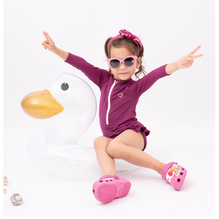 Bộ đồ bơi liền dài tay bé gái - BU Aqua BU Baby