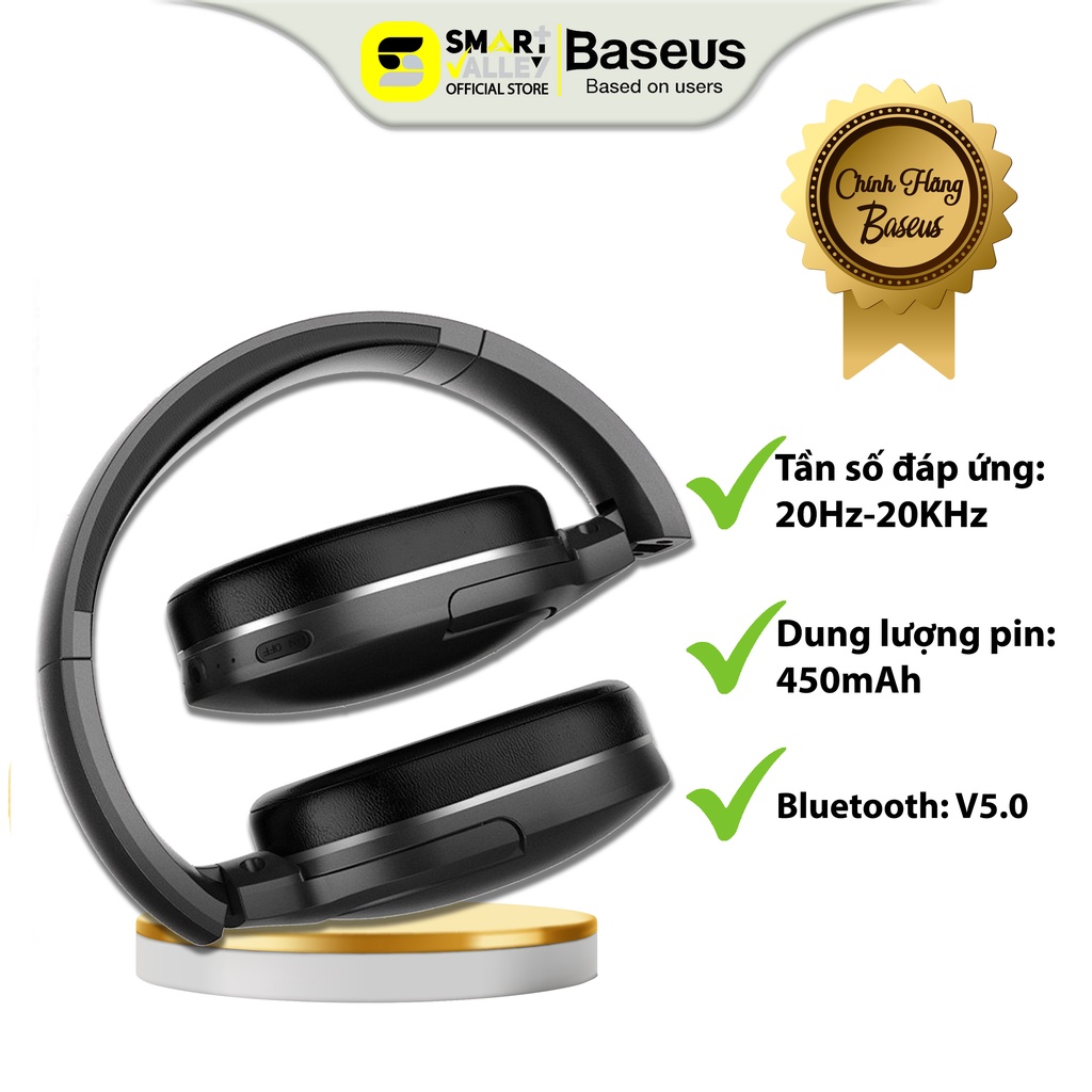 Tai Nghe Chụp Tai Không Dây Cao Cấp Baseus Encok D02 Pro Stereo, Âm Thanh Rõ Nét, Tần Số Cao Bắt Âm Chính Xác(NGD02-C01)