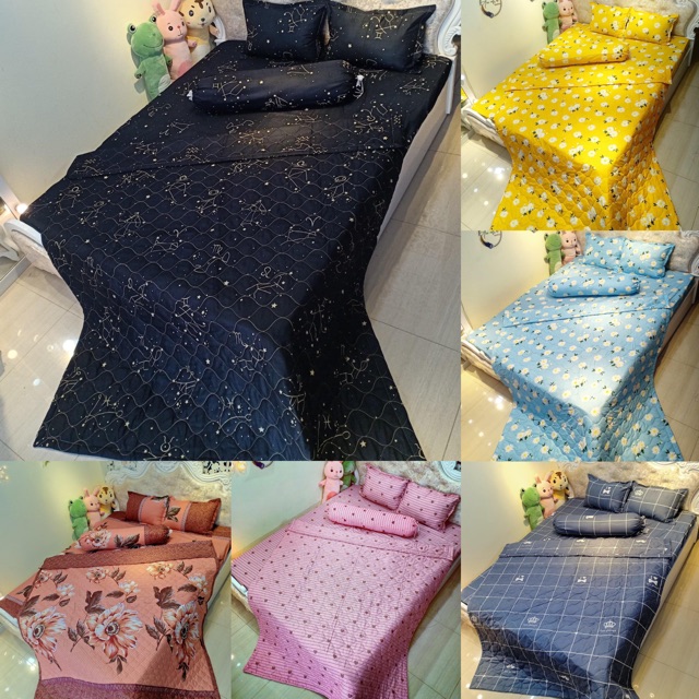 Bộ Hè 5 Món Chăn Ga Gối Và Ôm 2m2 ( được chọn mẫu)