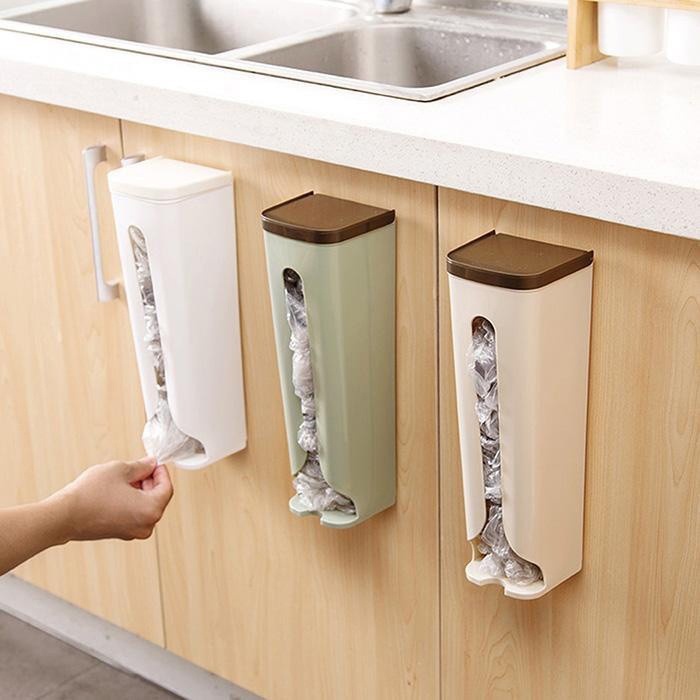 Hộp Đựng Túi Nilong, Túi Bóng, Bông Tẩy Trang PUCA, Hộp Đựng Khăn Giấy Dán Tường Tiện Lợi