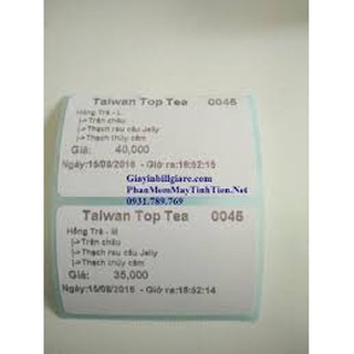 10 Tem Decal nhiệt dán lý trà sữa 40x25mm Phần mềm FOODY