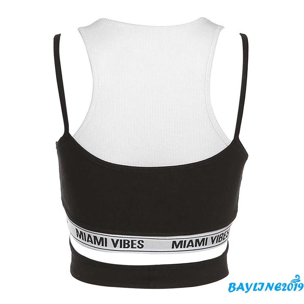 Áo Lửng Không Tay Phối Màu Gợi Cảm Cho Nữ