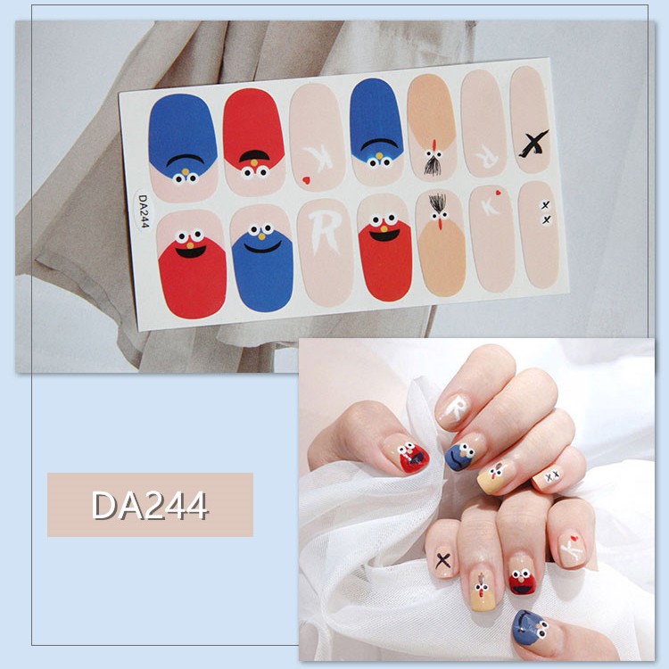 Bộ nail sticker 14 miếng dán móng tay trang trí 3D DA241-DA260 xinh xắn chống thấm nước