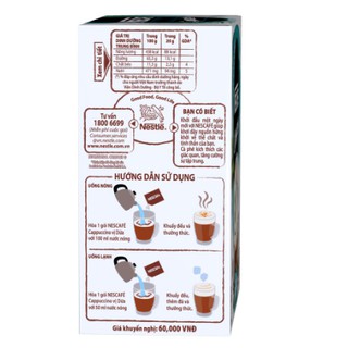 Cà phê hòa tan NESCAFÉ Cappuccino Vị Dừa (Hộp 10 gói x 20g)
