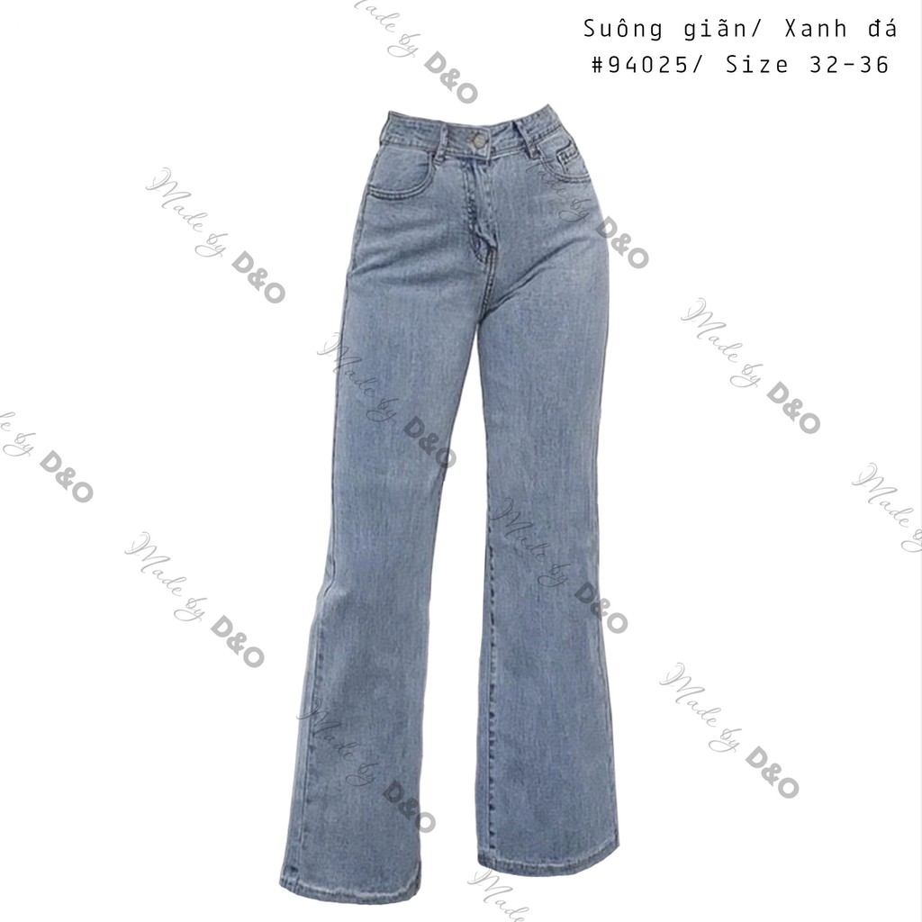 [Size 55-93kg] Quần Ống Rộng Bigsize Co Giãn Mạnh - 9 Tấc Lưng Cao - Quần Jeans Suông Xanh Nhạt