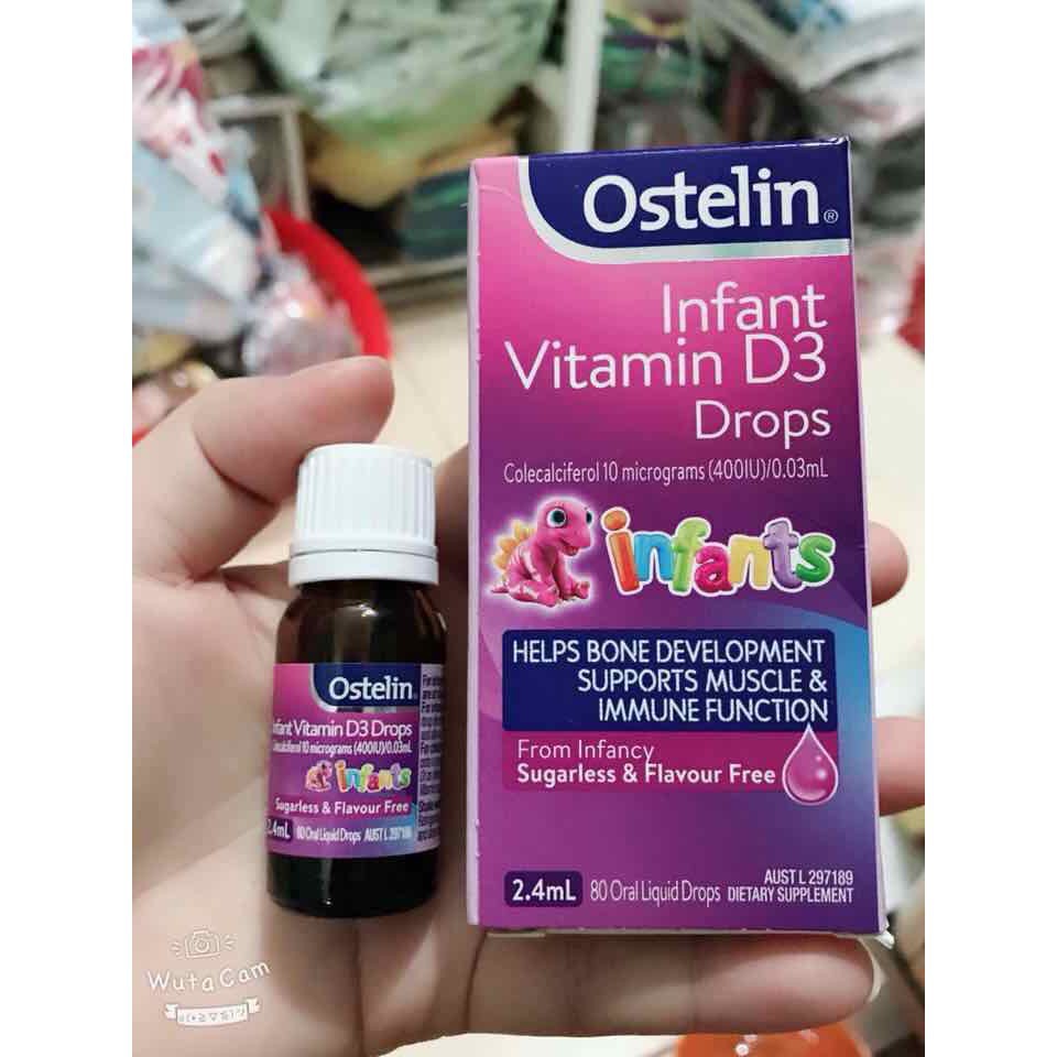 Vitamin D3 Ostelin kid liquid 20ml và Ostelin Infant Drop 2,4ml bổ sung cho trẻ