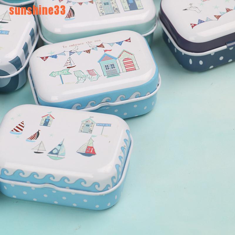 Hộp Thiếc Mini Hình Chữ Nhật Đựng Trang Sức / Tiền Xu