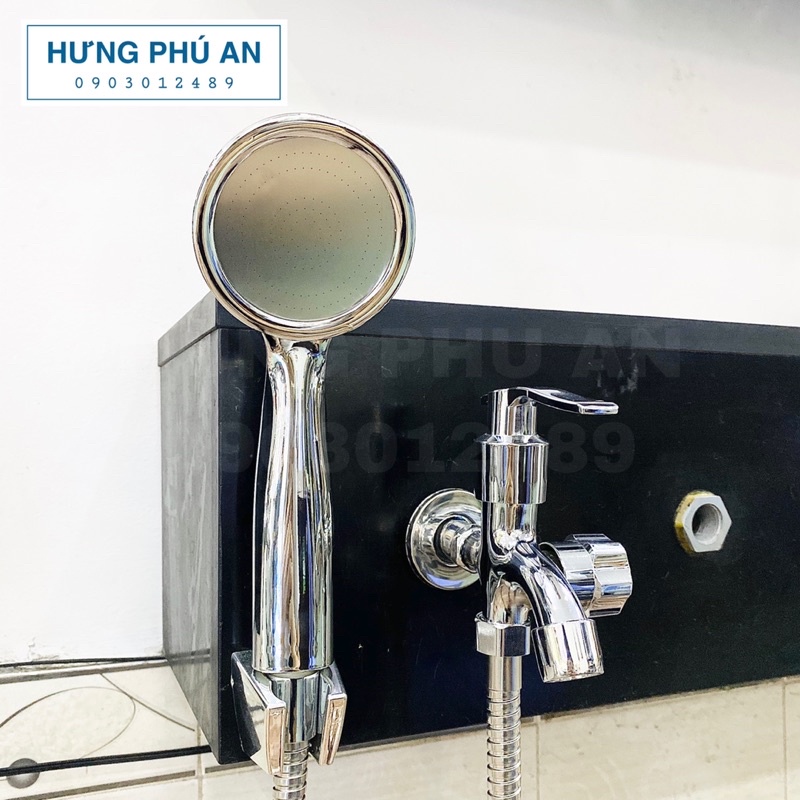 Trọn bộ vòi sen mạ Crom cao cấp + tay sen tăng áp lực nước -
