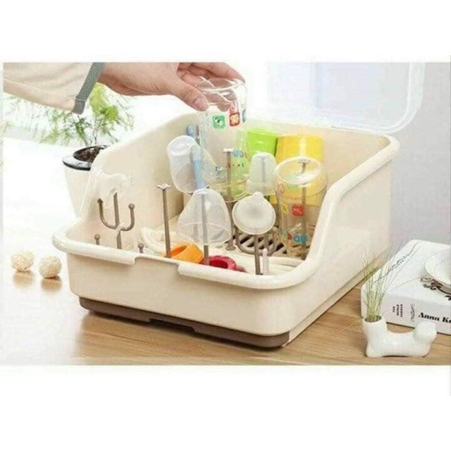 Khay úp bình sữa có nắp đậy
