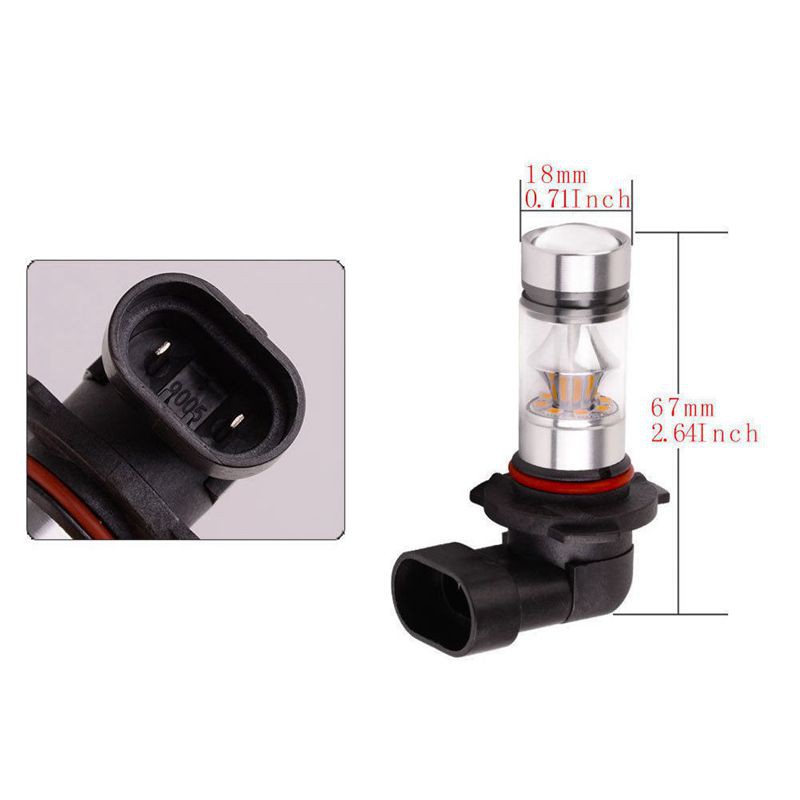 Set 2 bóng đèn pha sương mù 9005 Hb3 6000k 100w 2323 Led cho xe hơi chất lượng cao