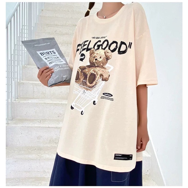 ÁO THUN BEAR FEEL PHÔNG NAM NỮ TAY NGẴN VÀ LỠ GIA ĐÌNH CẶP ĐÔI CÓ SIZE TRẺ EM CHO BÉ TRAI GÁI UNISEX GIÁ RẺ